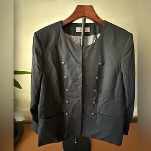 Tahari Black Double-Breasted Blazer